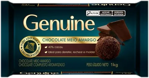 Chocolate Meio Amargo Genuine 1 kg