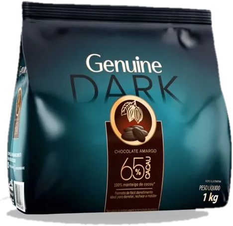Chocolate Amargo 65% em moedas Genuine 1 kg
